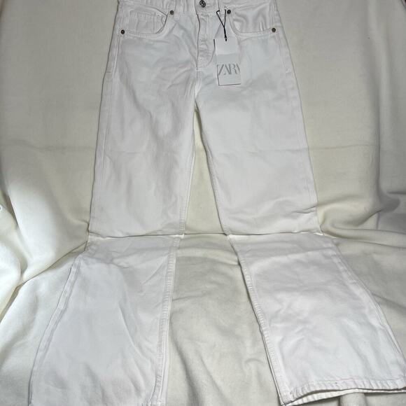 New ZARA Jeans Women's Wide Leg Mid Rise Casual Bohemian | 4 - Picture 2 of 5